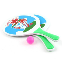 Jeu de balles de raquette de tennis de plage logo imprimé personnalisé raquette de plage en bois pour enfant